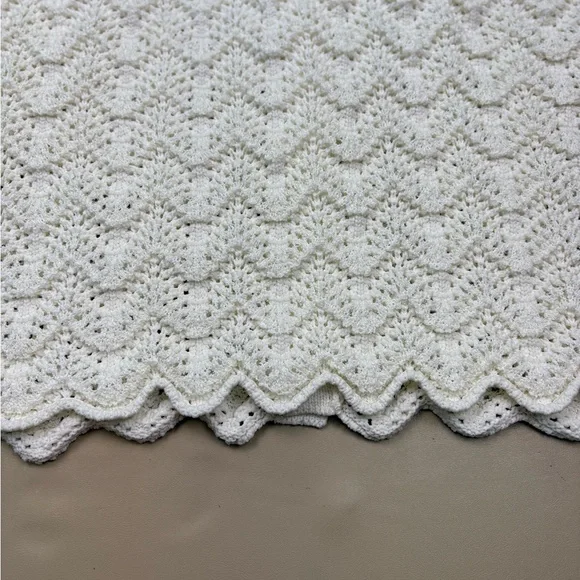 Ava Viv Crochet Tank Top 2X White Scallop Hem Sleeveless NWT - Picture 4 of 9